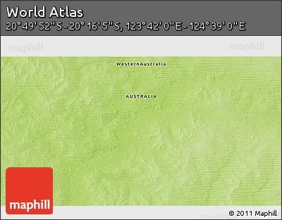 Physical 3D Map of the Area around 20° 32' 59" S, 124° 10' 30" E