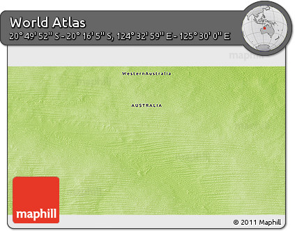 Physical 3D Map of the Area around 20° 32' 59" S, 125° 1' 30" E