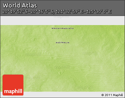 Physical 3D Map of the Area around 20° 32' 59" S, 125° 1' 30" E