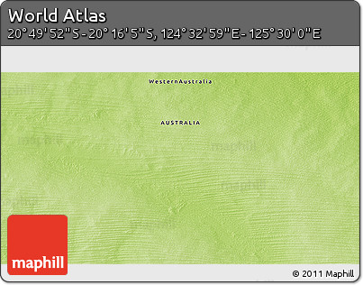 Physical 3D Map of the Area around 20° 32' 59" S, 125° 1' 30" E