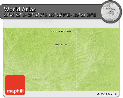 Physical 3D Map of the Area around 20° 32' 59" S, 125° 52' 30" E