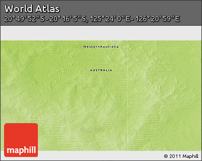 Physical 3D Map of the Area around 20° 32' 59" S, 125° 52' 30" E