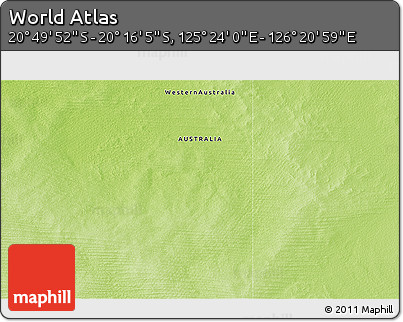 Physical 3D Map of the Area around 20° 32' 59" S, 125° 52' 30" E