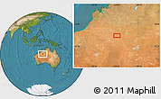 Satellite Location Map of the area around 20° 32' 59" S, 125° 52' 30" E
