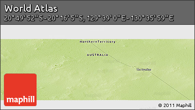 Physical Panoramic Map of the Area around 20° 32' 59" S, 130° 7' 30" E