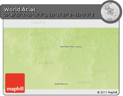 Physical 3D Map of the Area around 20° 32' 59" S, 132° 40' 30" E
