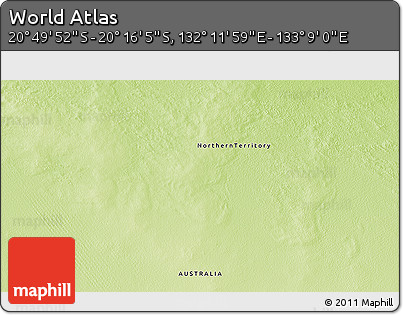 Physical 3D Map of the Area around 20° 32' 59" S, 132° 40' 30" E