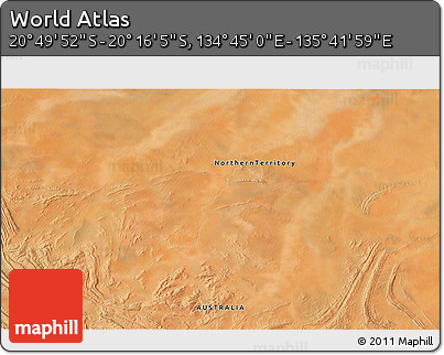 Satellite 3D Map of the Area around 20° 32' 59" S, 135° 13' 29" E