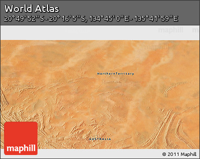 Satellite 3D Map of the Area around 20° 32' 59" S, 135° 13' 29" E
