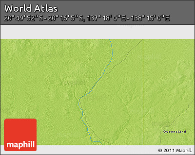 Physical 3D Map of the Area around 20° 32' 59" S, 137° 46' 30" E