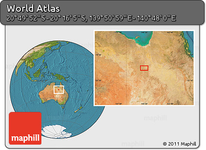 Satellite Location Map of the Area around 20° 32' 59" S, 140° 19' 29" E