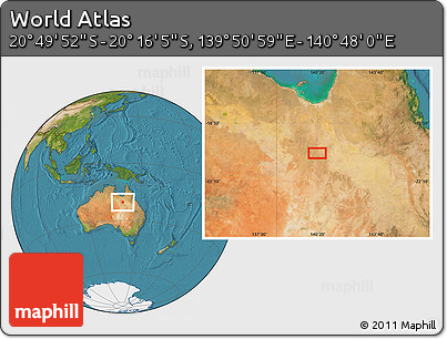 Satellite Location Map of the Area around 20° 32' 59" S, 140° 19' 29" E