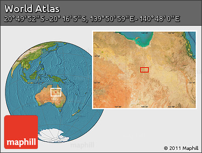 Satellite Location Map of the Area around 20° 32' 59" S, 140° 19' 29" E