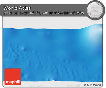 Physical 3D Map of the Area around 20° 32' 59" S, 140° 10' 30" W