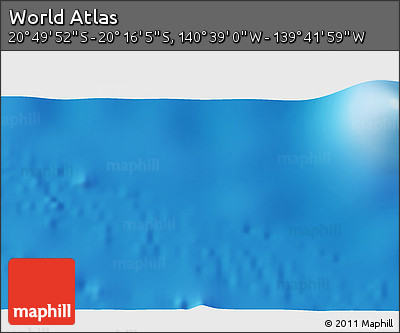 Physical 3D Map of the Area around 20° 32' 59" S, 140° 10' 30" W