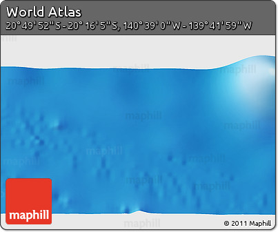 Physical 3D Map of the Area around 20° 32' 59" S, 140° 10' 30" W