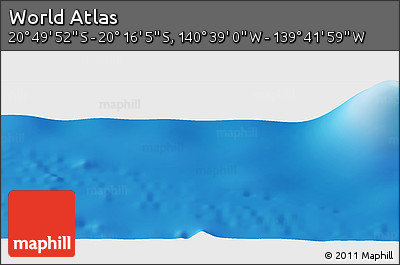 Physical Panoramic Map of the Area around 20° 32' 59" S, 140° 10' 30" W