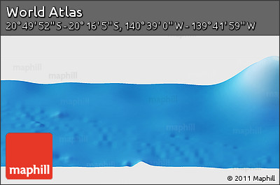 Shaded Relief Panoramic Map of the Area around 20° 32' 59" S, 140° 10' 30" W
