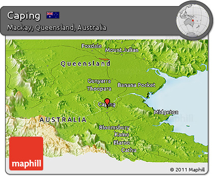 Physical Panoramic Map of Caping