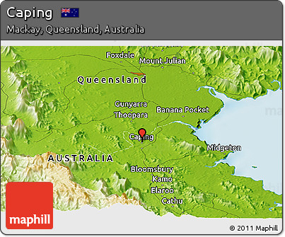 Physical Panoramic Map of Caping