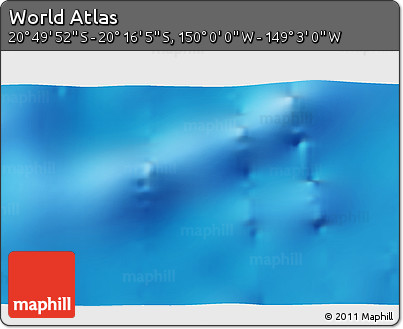 Physical 3D Map of the Area around 20° 32' 59" S, 149° 31' 30" W