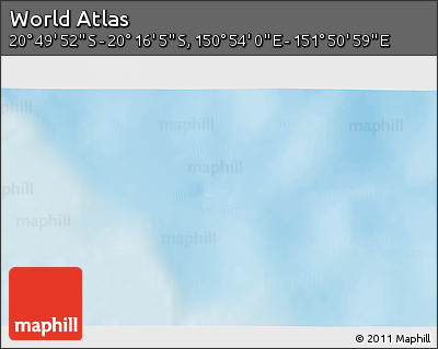 Physical 3D Map of the Area around 20° 32' 59" S, 151° 22' 30" E