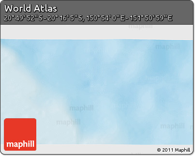 Physical 3D Map of the Area around 20° 32' 59" S, 151° 22' 30" E