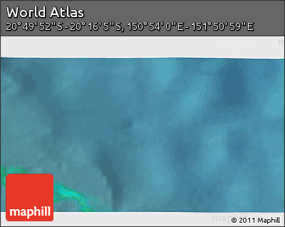 Satellite 3D Map of the Area around 20° 32' 59" S, 151° 22' 30" E