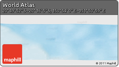 Physical Panoramic Map of the Area around 20° 32' 59" S, 151° 22' 30" E