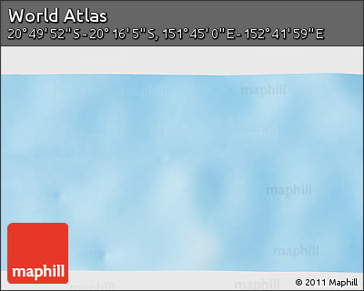 Physical 3D Map of the Area around 20° 32' 59" S, 152° 13' 29" E
