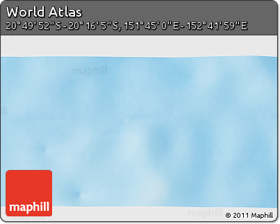 Physical 3D Map of the Area around 20° 32' 59" S, 152° 13' 29" E