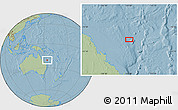 Savanna Style Location Map of the area around 20° 32' 59" S, 153° 55' 30" E, hill shading