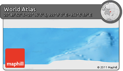 Physical Panoramic Map of the Area around 20° 32' 59" S, 155° 37' 30" E