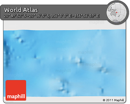 Physical 3D Map of the Area around 20° 32' 59" S, 156° 28' 29" E