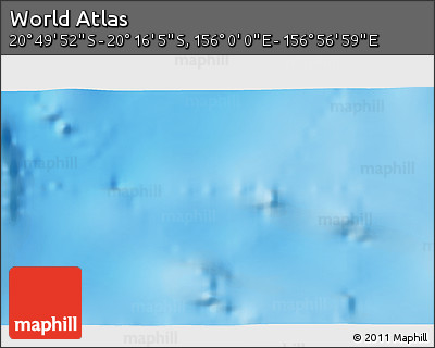 Physical 3D Map of the Area around 20° 32' 59" S, 156° 28' 29" E