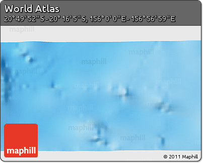 Physical 3D Map of the Area around 20° 32' 59" S, 156° 28' 29" E