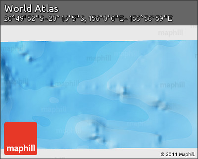Political 3D Map of the Area around 20° 32' 59" S, 156° 28' 29" E