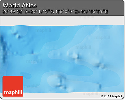 Political 3D Map of the Area around 20° 32' 59" S, 156° 28' 29" E