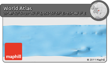 Physical Panoramic Map of the Area around 20° 32' 59" S, 157° 19' 29" E