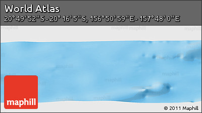 Physical Panoramic Map of the Area around 20° 32' 59" S, 157° 19' 29" E