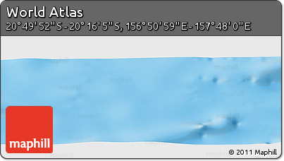 Physical Panoramic Map of the Area around 20° 32' 59" S, 157° 19' 29" E
