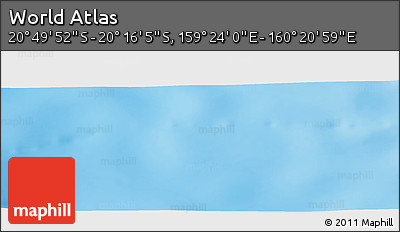 Physical Panoramic Map of the Area around 20° 32' 59" S, 159° 52' 30" E