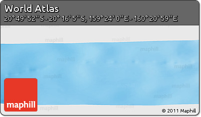 Physical Panoramic Map of the Area around 20° 32' 59" S, 159° 52' 30" E