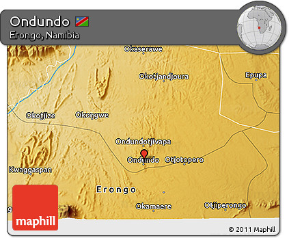 Physical 3D Map of Ondundo