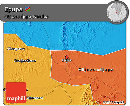 Political 3D Map of Epupa