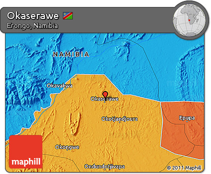 Political 3D Map of Okaserawe