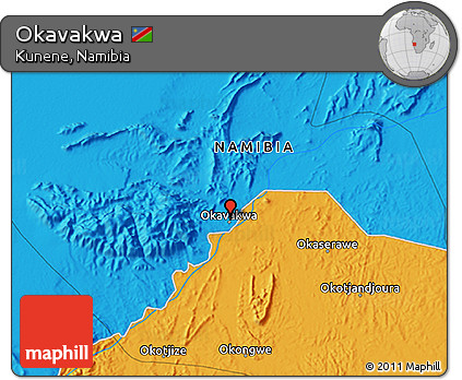 Political 3D Map of Okavakwa