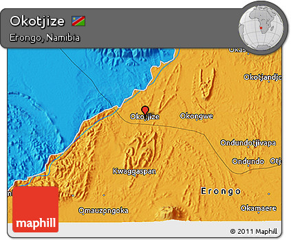 Political 3D Map of Okotjize