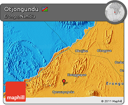 Political 3D Map of Otjongundu
