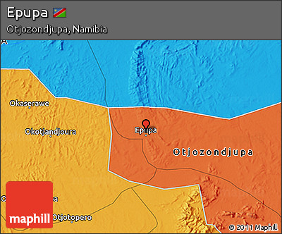 Political 3D Map of Epupa